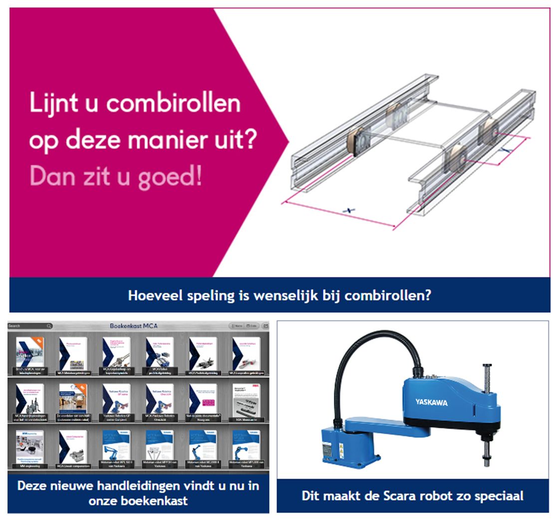 Op de hoogte van techniek met de technische nieuwsbrief van MCA.Uitleg hoe producten werken, wat het is, wat je ermee kan. Linear, motion en robotics