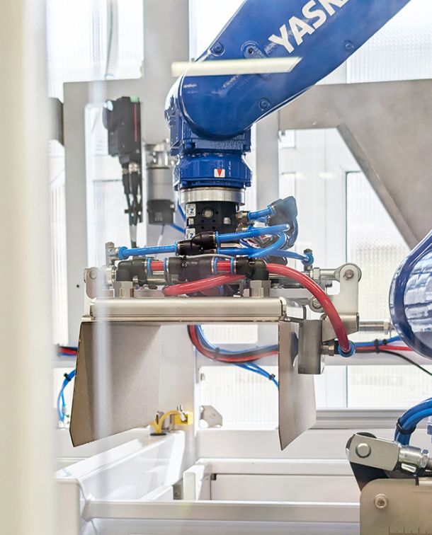 Nu kwamen we met een robotoplossing waarbij de machines dubbel zo snel konden verpakken.