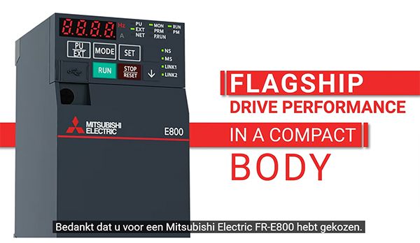 bekijk de video van Mitsubishi FRe800 frequentieregelaar
