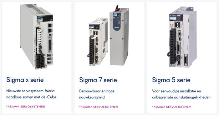 Resultaat inzetten Yaskawa Sigma servo
Het resultaat is dan minder foutmeldingen, soepeler en voorspelbaarder gedrag en een langere levensduur van motor en mechanica.
