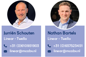 Neem contact op met de sales engineers van MCA: Gilbert, Jurrien, Nathan en Remy