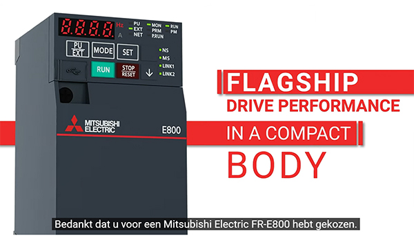 bekijk de video van Mitsubishi FRe800 frequentieregelaar
